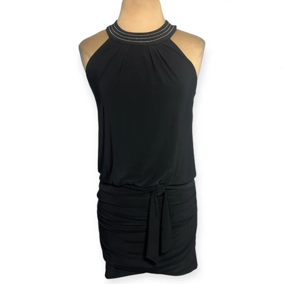 WHBM black halter mini dress size S little black party dress - Picture 2 of 6